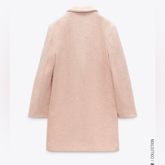 NWT Zara Pink Textured Weave Coat XS - Picture 2 of 6